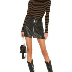 All Saints Leather Lena Skirt